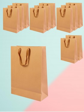 Brown kraft paper gift bags.  (12Pcs) 9.5"